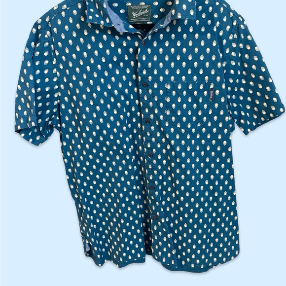 Woolrich Teal and White Patterned Men's Shirt - Picture 1 of 4
